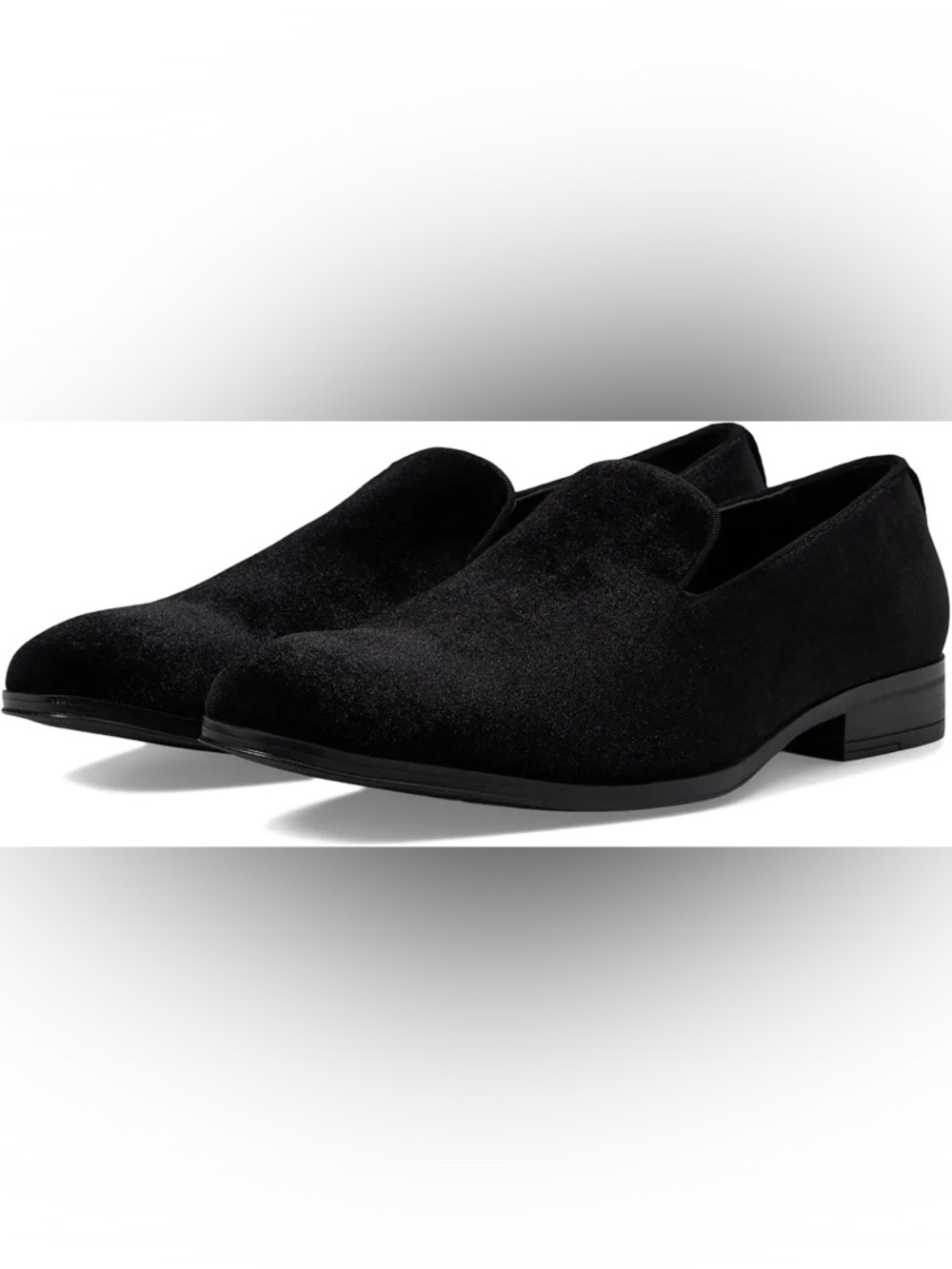 Stacy Adams Savian Men's Black Velour Slip-On Dress Shoes
